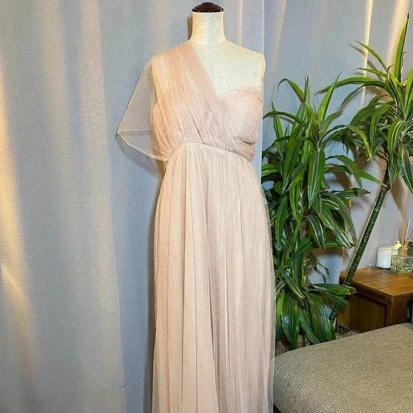 Jenny Yoo Dress Pink Peach Orange Annabelle Convertible Bridesmaid Dress Size 12 - Picture 6 of 16